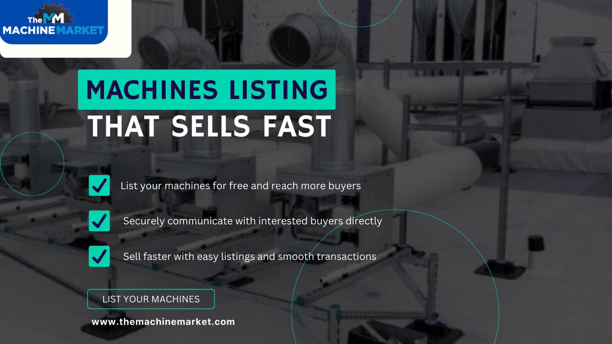 themachinemkt's tweet photo. Turn your machines into money—faster than ever!
List for FREE, connect with real buyers & close deals quicker.
https://t.co/b3qSBeaF1g
#MachineMarket #IndustrialEquipment #SellMachines #B2B #Manufacturing https://t.co/dhRpWsjtAX