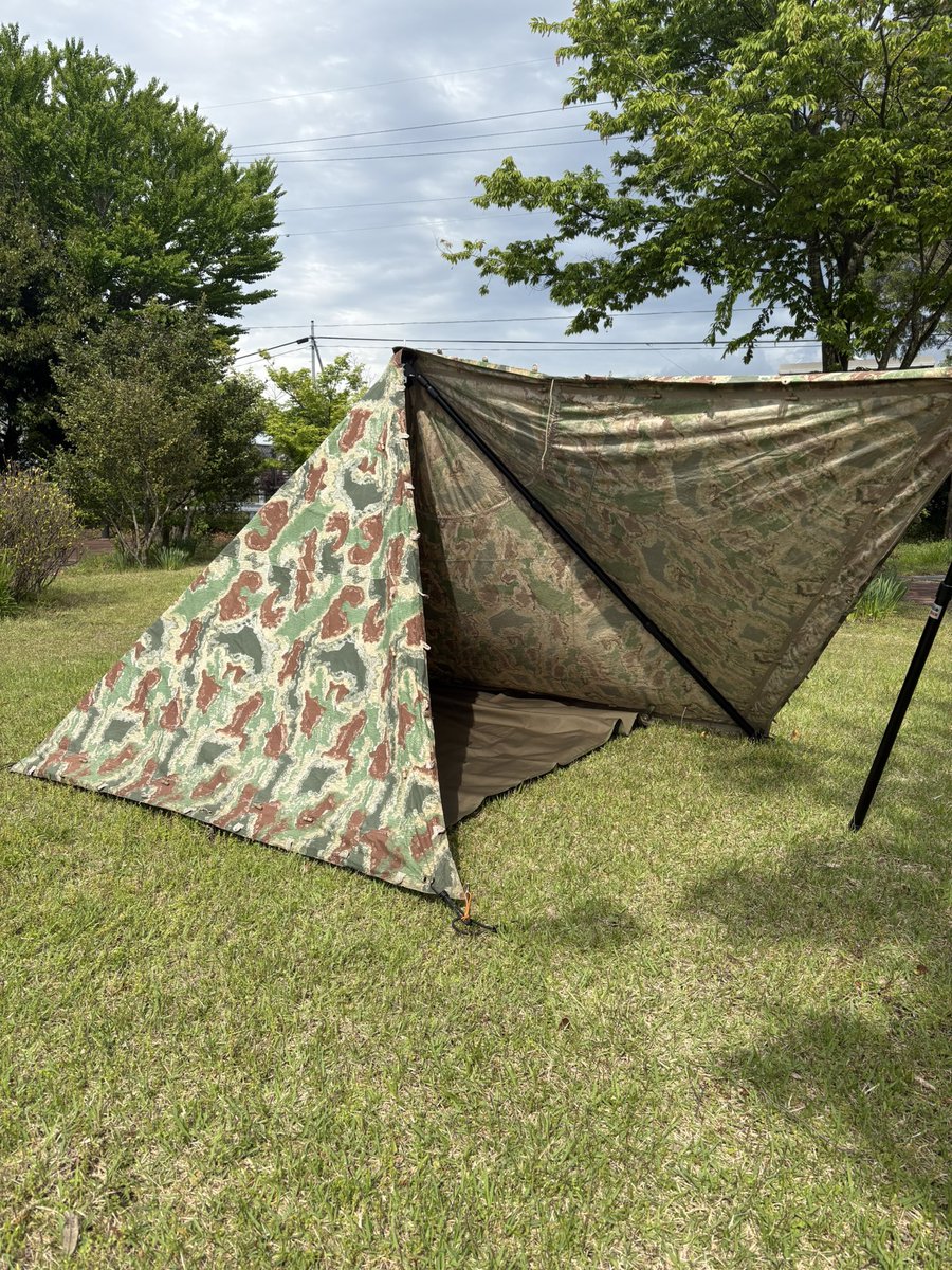 serena3653's tweet photo. 今日のお宿はチェコ軍幕（菱形）🇨🇿⛺️ https://t.co/pDmubP51MU