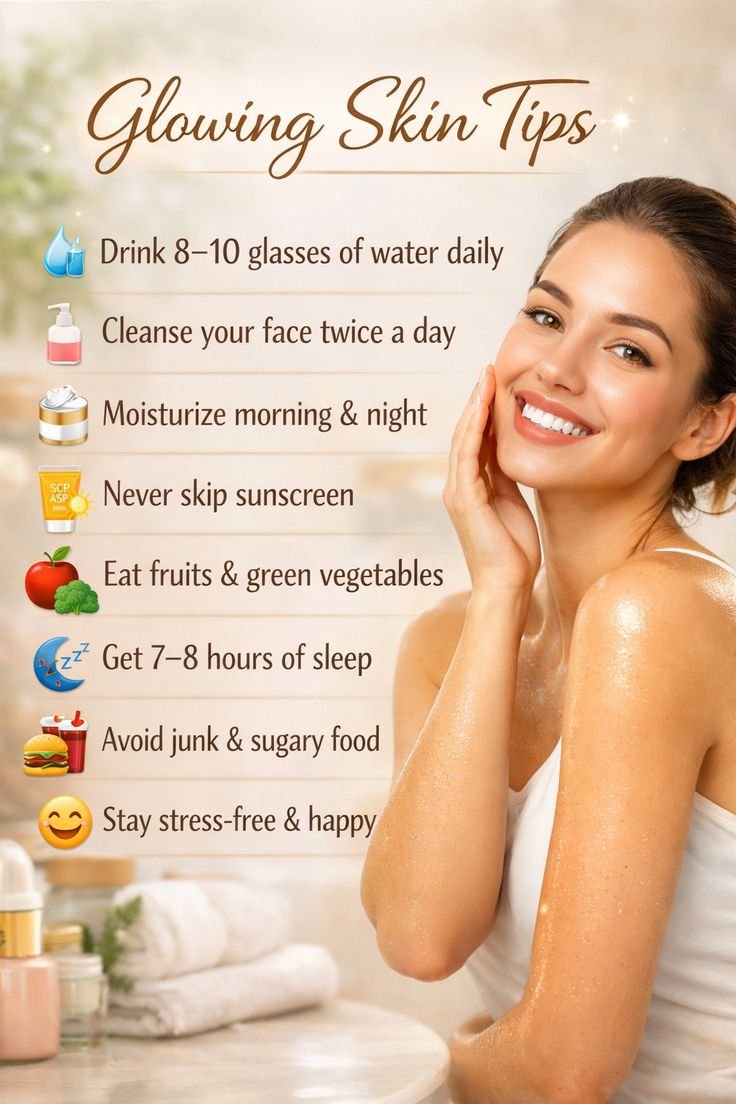 Her_Pink_World's tweet image. The Daily Glow-Up Checklist. ✨
Simple habits = Radiant results. Save this for your morning reminder! ☁️🧴🌿

#SkincareTips #GlowingSkin #SkinCareRoutine #HealthySkin