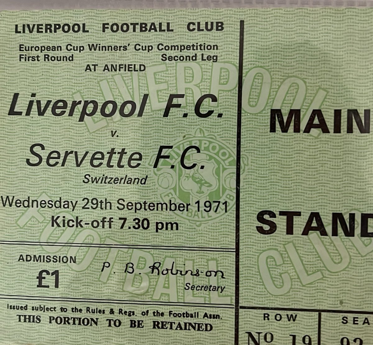 collectfootball's tweet image. A couple of Liverpool European football tickets from the 60s and 70s, I bet those nights under the floodlights were incredible, there is something about the atmosphere at a midweek floodlit football match in those days  #lfc #liverpool #tickets #europe #football