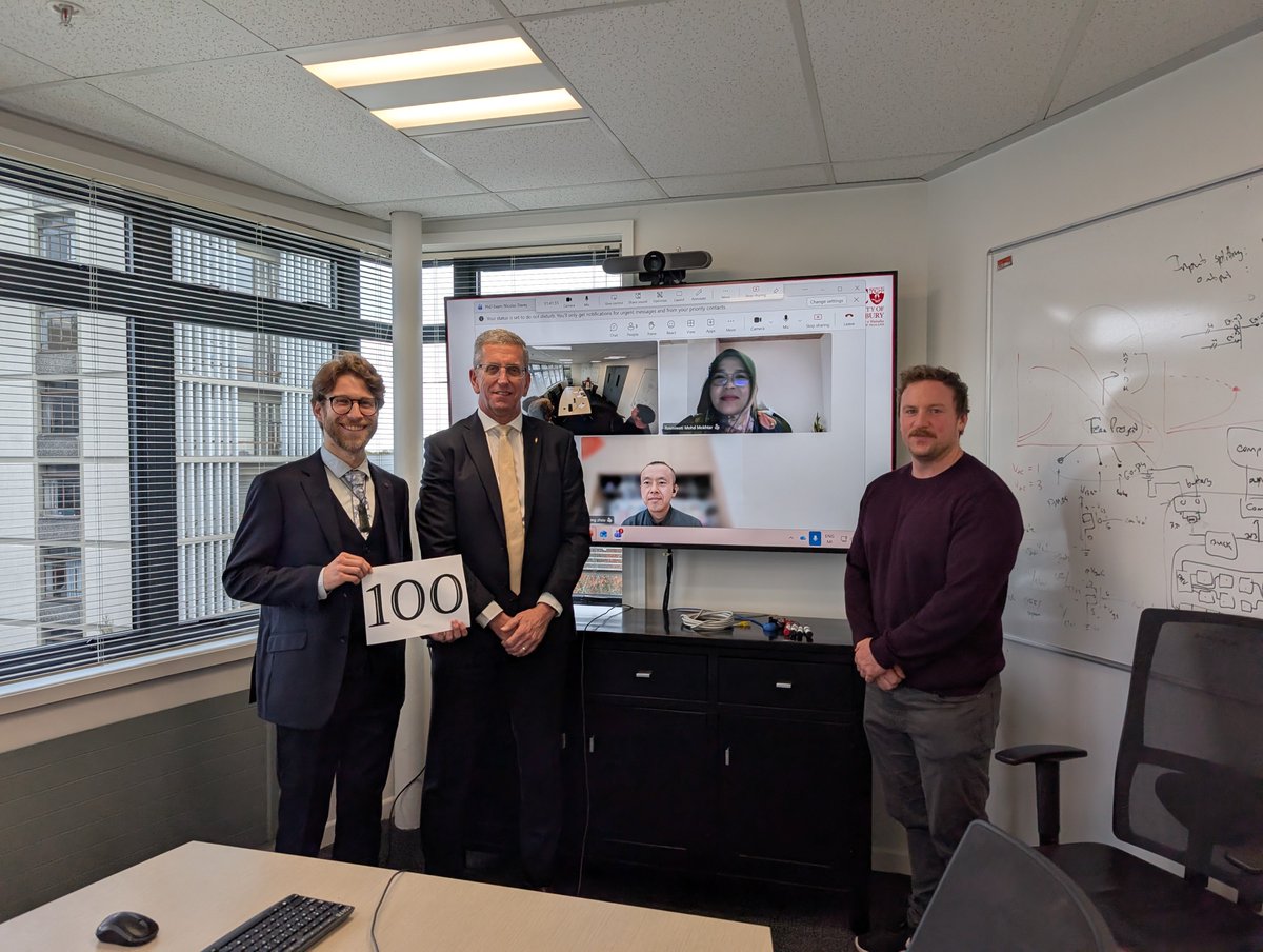 GeoffChase2's tweet photo. A milestone day!! Nicolas Davey defended very well and will henceforth be known as #100 or Dr 100 at formal events. Minimal cardiovascular modeling and system ID.

There was celebration with the ongoing crop of people who keep me young!

@UCNZ @UCEngineering @LiegeUniversite https://t.co/paUBgB1jeD