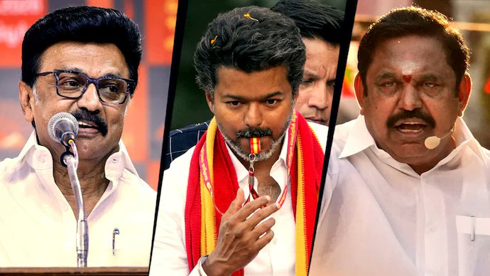 nmkparty's tweet image. முன்னிலையில் கட்சிகளின் தனி பலம்!!!
த.வெ.க - 110
அ.தி.மு.க - 63
தி.மு.க - 43