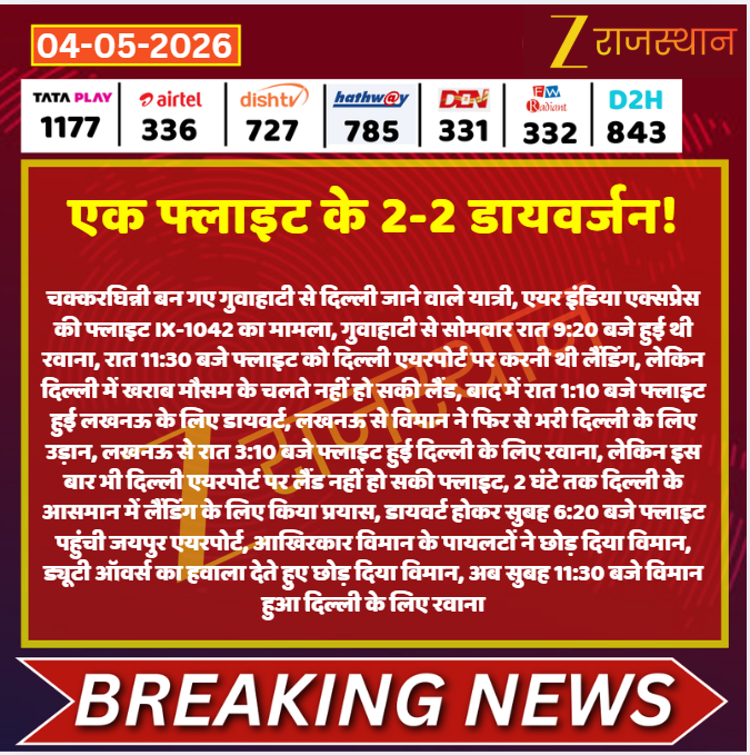 zeerajasthan_'s tweet image. #Jaipur: एक फ्लाइट के 2-2 डायवर्जन!

@kashiram_journo #LatestNews #RajasthanNews #RajasthanWithZee