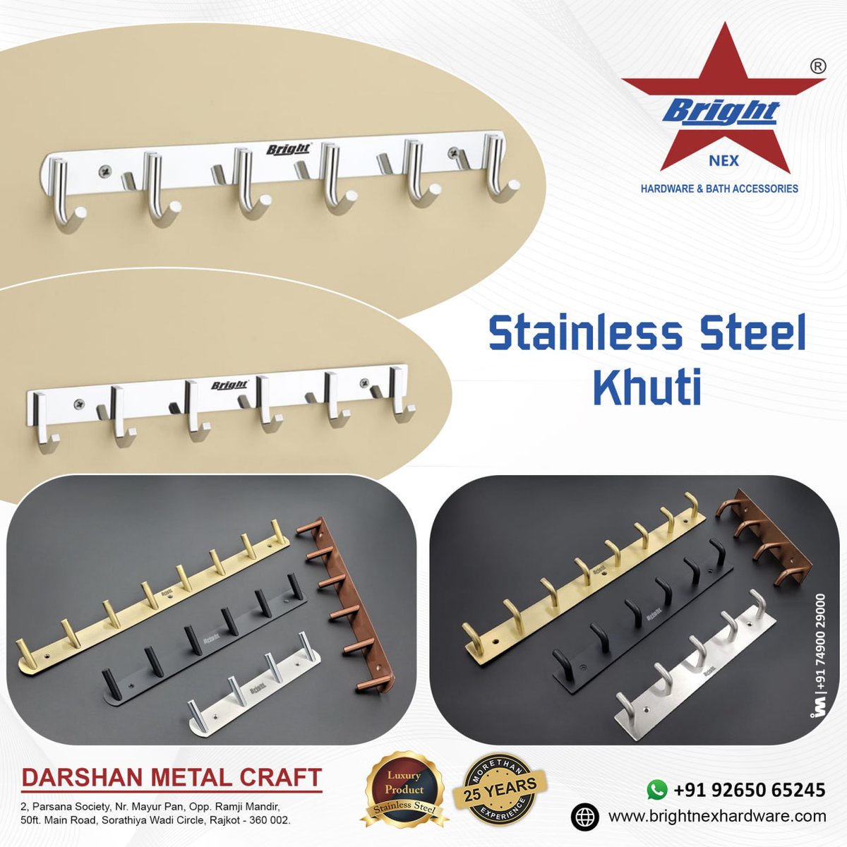 ibais_hardware's tweet photo. DARSHAN METAL CRAFT (RAJKOT)
๐Mr. Rajesh Patel - 92650 65245
๐ฒhttps://t.co/IwSkxbVHrL
.
#SSKhuti #DarshanMetalCraft #BrightHardware #StainlessSteelHardware #ClothHooks #WallHooks #RajkotHardware
.
@ibais_hardware https://t.co/LZ1BLT9nLe