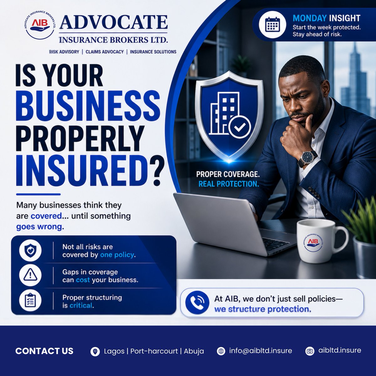 aibltd_insure's tweet image. Is your business truly insured or just assumed to be?

Not all risks are covered by one policy.
Gaps can cost you.
At AIB, we structure real protection.

#Insurance #RiskManagement #AIB #BusinessProtection