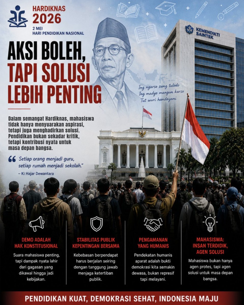 antonwibowooo's tweet photo. Mari kita tingkatkan pendidikan nasional dengan semangat Hardiknas! Waspada terhadap provokasi dan jauhi anarki untuk masa depan yang lebih baik. 🇮🇩 https://t.co/DBj7Wnt1aF
