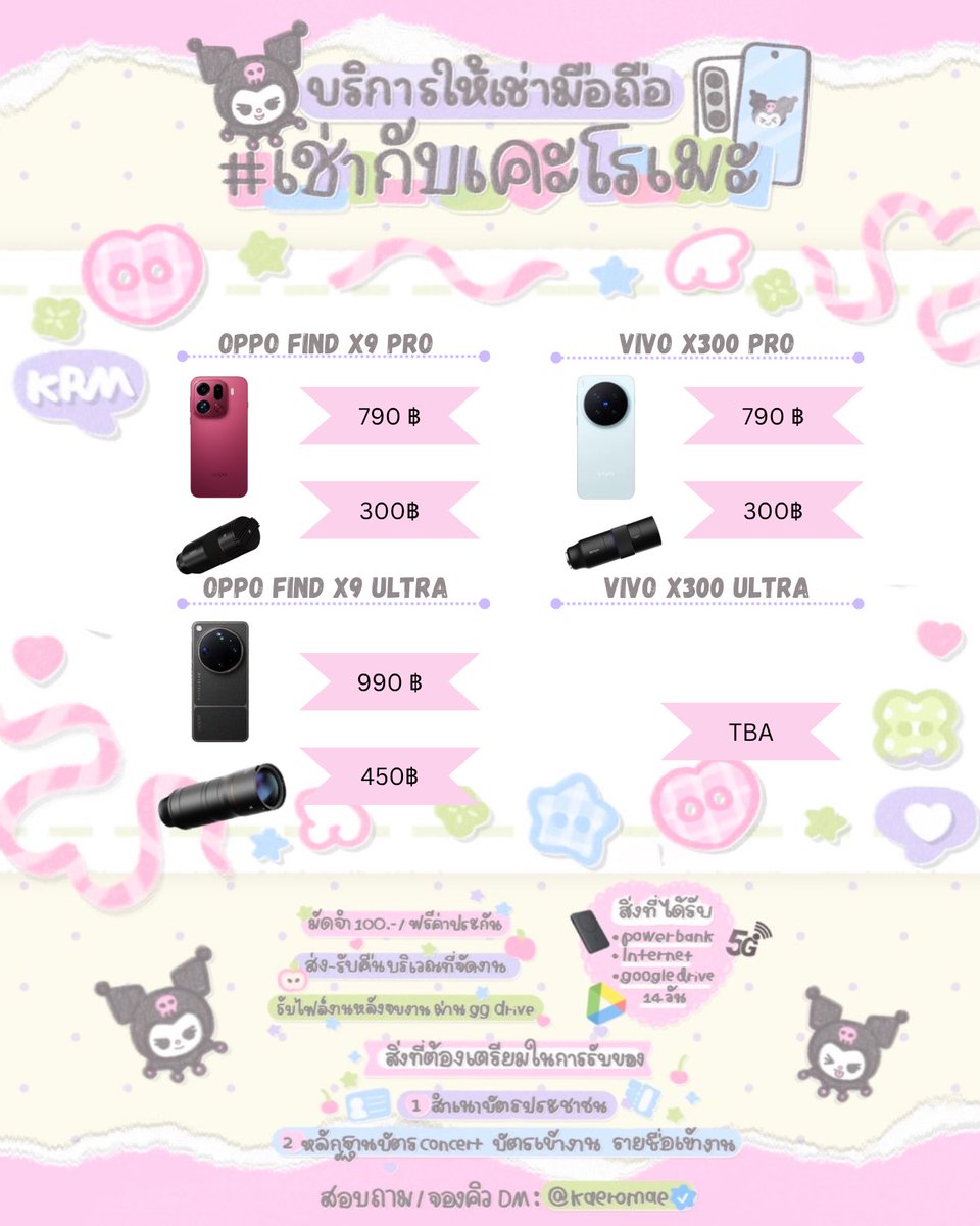 เคะโรเมะ เช่าโทรศัพท์ tweet media