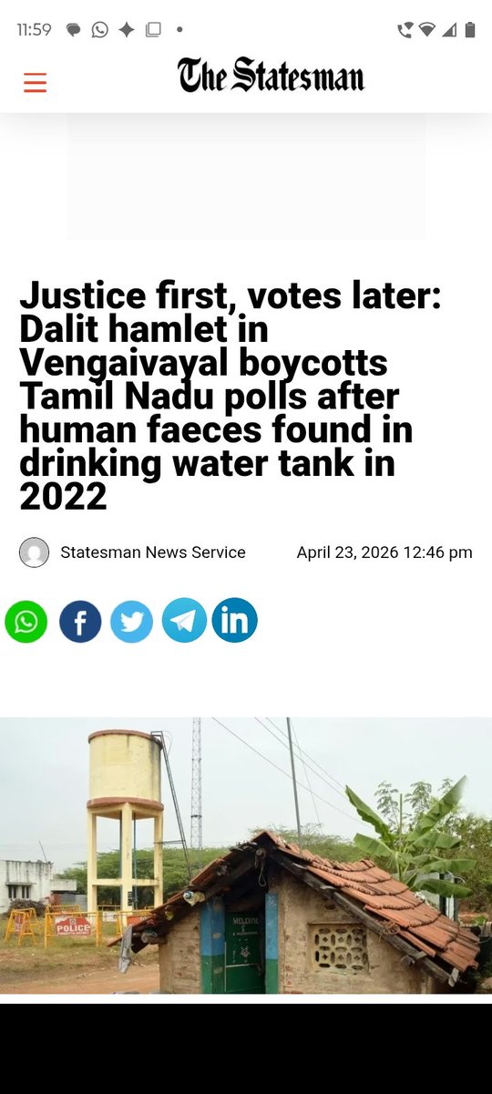 x.com/i/status/20511… Despite so many caste atrocities dalits have always supported DMK but they always stab the community in the back this time they have been taught a good lesson