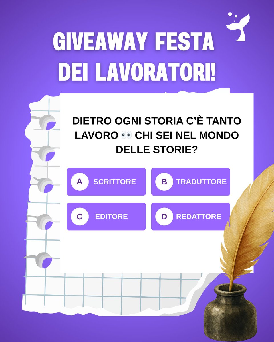 JoyRead_ITA's tweet photo. 🎁 Giveaway Festa dei Lavoratori!
Sei uno Scrittore ✍️, Editore 📝, Redattore o Traduttore 🌍?

Commenta il tuo ruolo + perché!
💎 Vinci perle per leggere di più! https://t.co/IThBAH6v8S