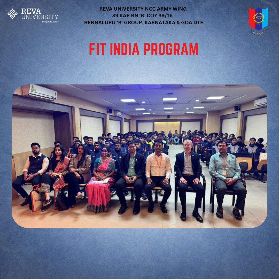 39Inf's tweet photo. Fit India Programme: REVA NCC cadets interacted with Prof. Robert from Loughborough University, gaining insights into sports science, academics, and global opportunities, inspiring discipline, fitness, and excellence. 
Jai Hind 🇮🇳
#fitindia
#ncc https://t.co/TtBRhgF1gX