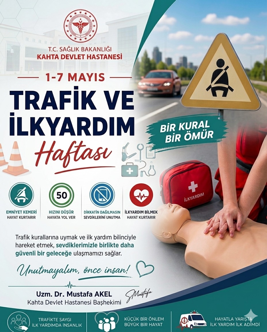 kahtadh's tweet photo. Trafikte kurallara uymak ve temel ilk yardım bilgilerine sahip olmak, hayat kurtarır.

Emniyet kemerinizi takın, hız sınırlarına uyun ve acil durumlarda doğru müdahale için ilk yardım bilginizi geliştirin.

Uzm. Dr. Mustafa AKEL
Kahta Devlet Hastanesi Başhekimi https://t.co/0FJh925Xp8