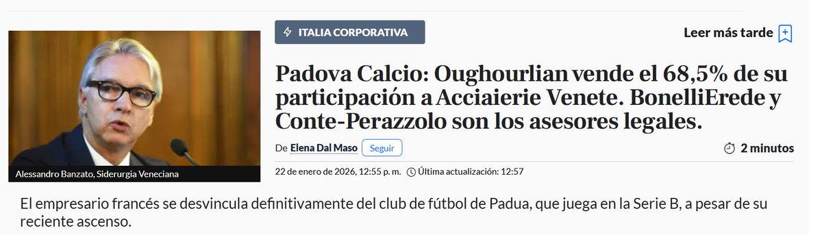 Lo lograron. En enero se anunció que el nefasto fondo buitre de Oughourlian vendió el club. Un fondo financiero solo se mueve cuando su capital está en riesgo. Los cánticos y las pancartas pueden incomodar, pero no cambian decisiones de inversión.  
⬇️
sl1nk.com/1blmpxr
