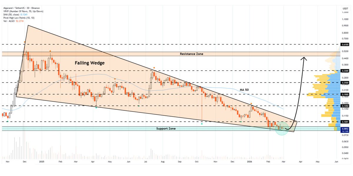 WHALES_CRYPTOt's tweet image. #algo/usdt

Algorand is facing the lower boundary of the descending triangle formation on the 3D timeframe
If buyers stay active, the rebound could propel the price toward $0.50✈️

👇Crypto Traders-join Telegram👇 

t.me/Whales_Crypto_… 
.