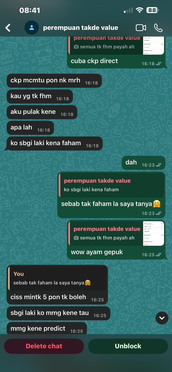 Bila kau chat benda pelik2. Apa yang lima tu?

Kredit : muadz.j