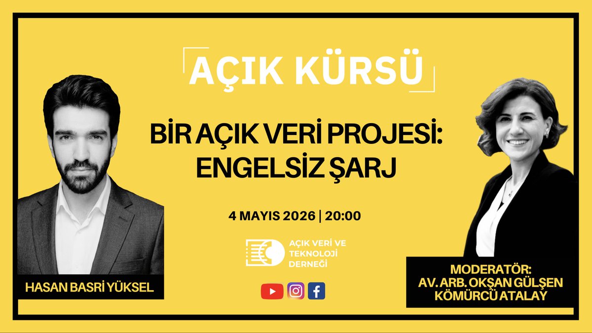avtedorg's tweet image. ❓Bir "Açık Veri" Projesi: Engelsiz Şarj

❓Amaç Ne, Nasıl Çalışıyor?

❓Kamu Kurumlarının Veri Paylaşması Neden Önemli?

⏰ Bu Akşam Saat 20.00 #YouTube

▶️ youtu.be/lYZZDrrtX34?si…