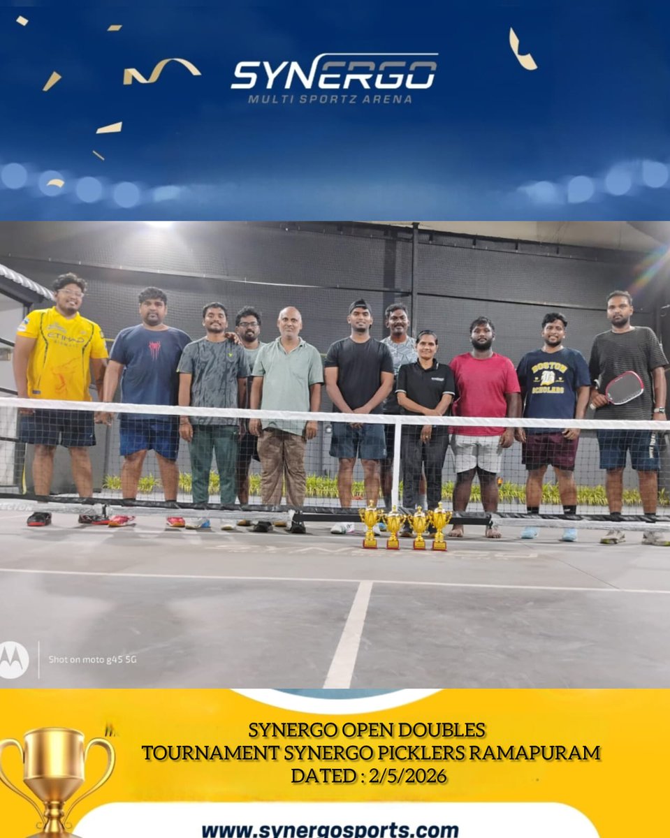 Synergosports's tweet image. 🏆 Runners-Up Spotlight!

Well played by Praveen Kumar &amp;amp; Raghu at the DUPR Open Doubles – Synergo Tournament, Ramapuram (02.05.2026) 👏🏸

Strong performance. Great spirit. 🔥

#Synergo #DUPR #Pickleball #RunnersUp #Ramapuram #SportsSpirit