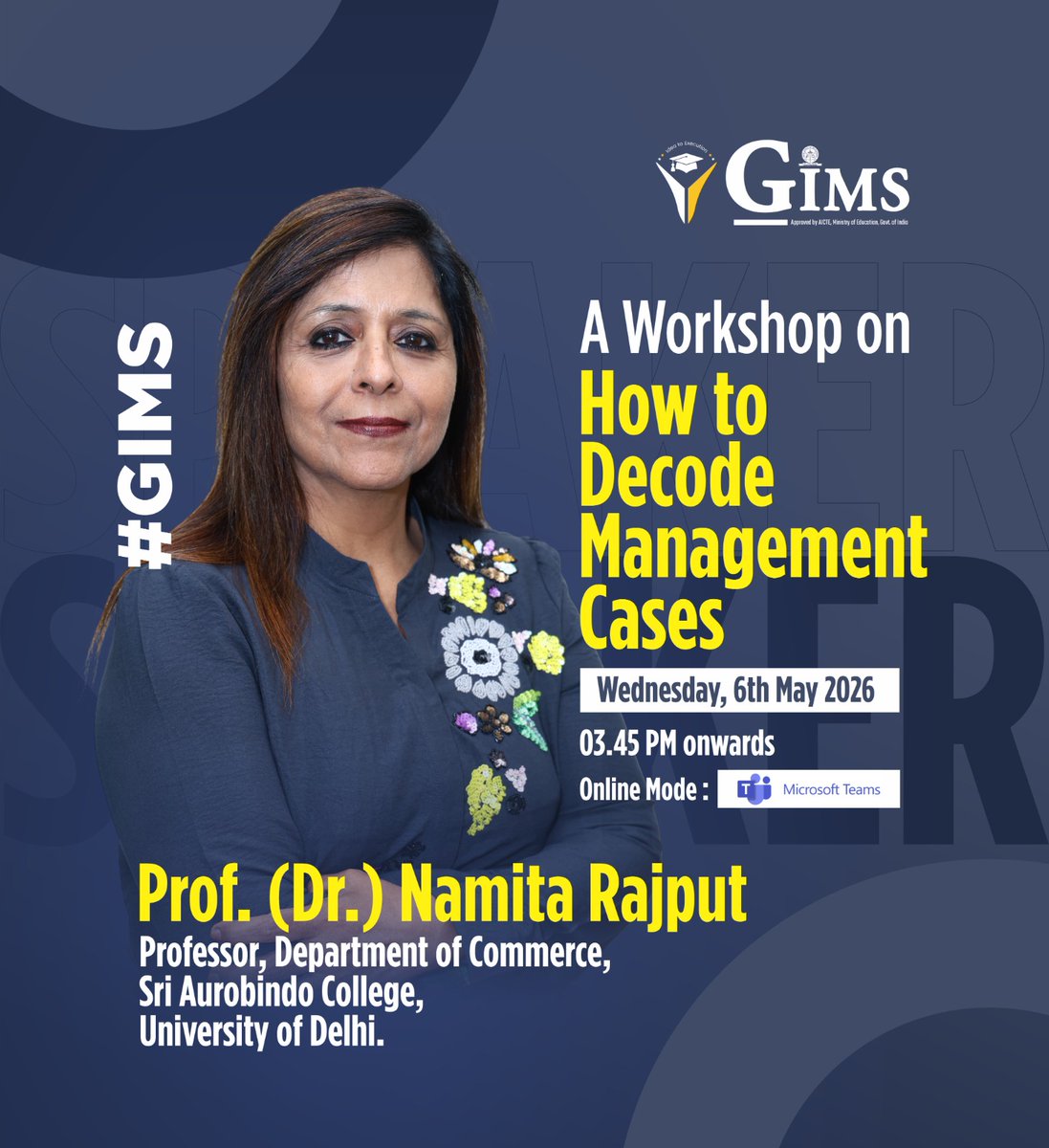 GNIOTCollege's tweet photo. Workshop at GIMS on decoding management cases by Namita Rajput focusing on case analysis critical thinking and real world business application
#GIMS #ManagementSkills #Workshop #CaseStudy #FutureManagers https://t.co/xl5YGqu2mg