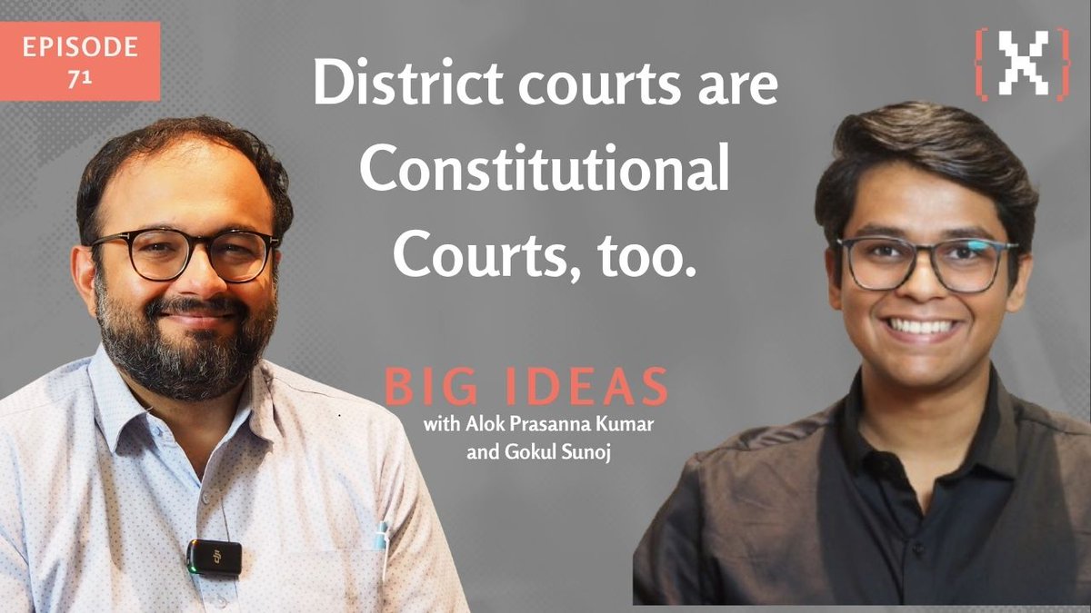 XkdrF's tweet photo. Habeas corpus protects you from illegal detention. Why can only two kinds of court issue it?

Watch our new Big Ideas episode: Habeas Corpus from your nearest District Court – Ep 71 ft. Alok Prasanna Kumar

Link: https://t.co/r8Pzdl1dxg https://t.co/NK2GoKlwjx