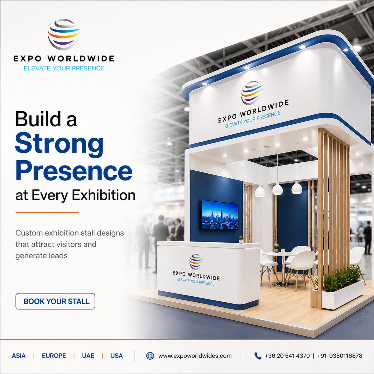 expo_worldwide's tweet image. Build a strong presence at every exhibition.
Custom stall designs that attract, engage &amp;amp; convert 🚀
📞 +36 20 541 4370
🌐 expoworldwides.com
asia | europe | uae | usa

#exhibition #tradeshow #boothdesign #marketing #branding #leadgeneration #business