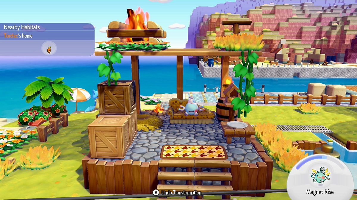 minita_xo's tweet photo. Working on Bleak Beach.
Torchics tiny home.
Magmortar next door to his bestie Electivire ⚡️ #pokopia #pokopiabuild https://t.co/RGMdwl4AKH