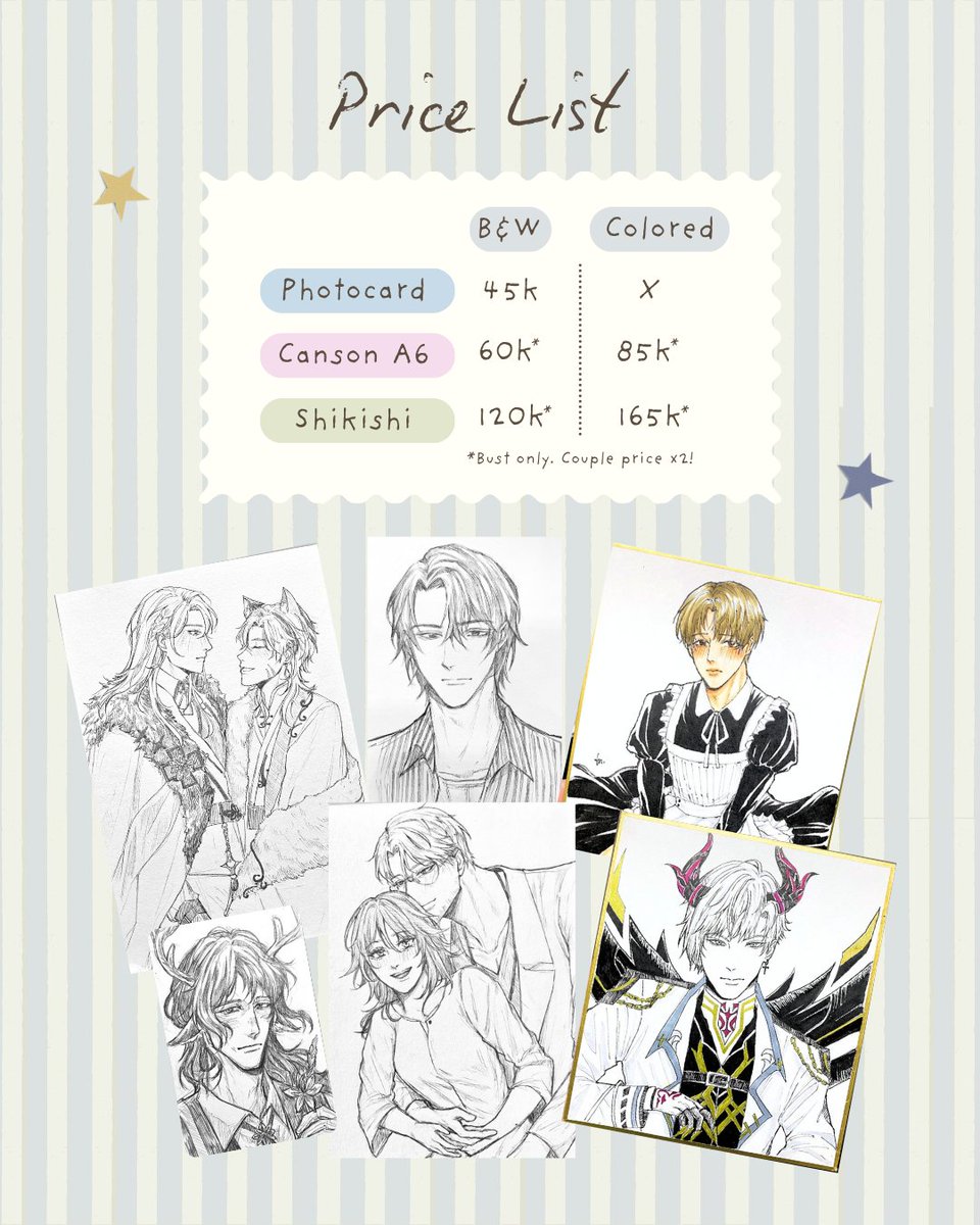 una_done's tweet photo. PICK UP/LIVE COMMISSION #CF22 #Comifuro22
  
Shikishi/photocard/sketch/colored

📍R-13 Pungumart (both days) 
✨LIMITED 5 SLOTS ONLY‼️
🔗https://t.co/OZINGjexSU
💌Mail order ok!

CLOSE*: 9 May 2026 
*close sooner if all slots are filled https://t.co/utZ70w4vvh