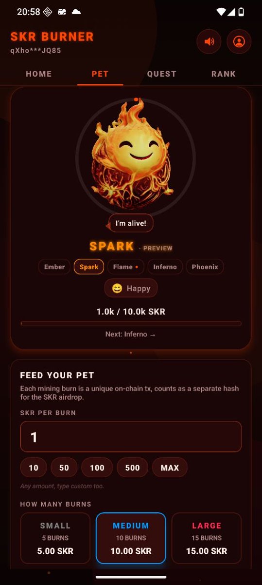 SKRBurner's tweet photo. GM🔥
Rewards sent!
Congratulations to our 5 weekly champions who just received their $SOL. 
We’re also putting the finishing touches on the new app update!

194k $SKR has been officially burned!
Airdrop pt2 12.6 $SOL.
Yesterday, a new Legend NFT joined the ranks! https://t.co/Y82FdQcxLF