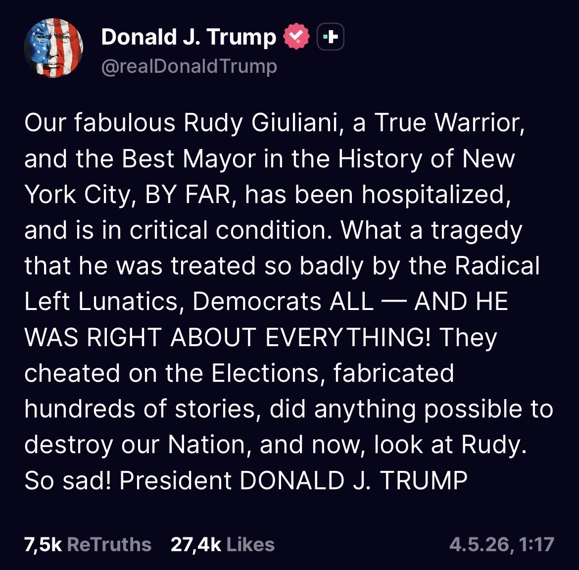 Übersetzungen von Donald Trumps Truth Social Posts tweet media