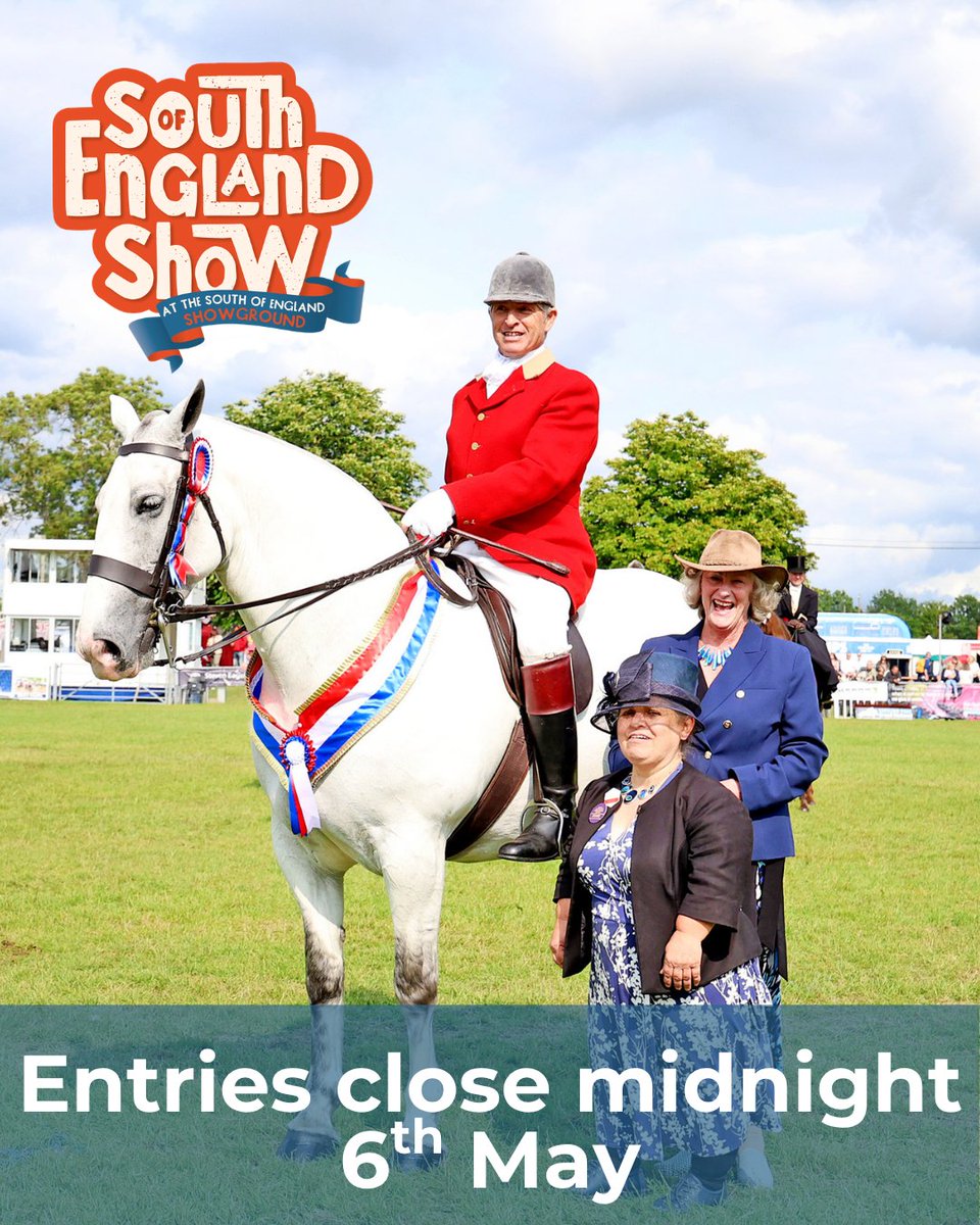 SouthEngShows's tweet photo. ⏰ FINAL REMINDER!

Equine entries for the #SouthofEnglandShow close on Wednesday 6th May, including for our Supreme Champion class, with last year's winner Val Sheehan pictured 😍

Make your entry at https://t.co/NT3W1ioBjY https://t.co/alyyVdFgUQ