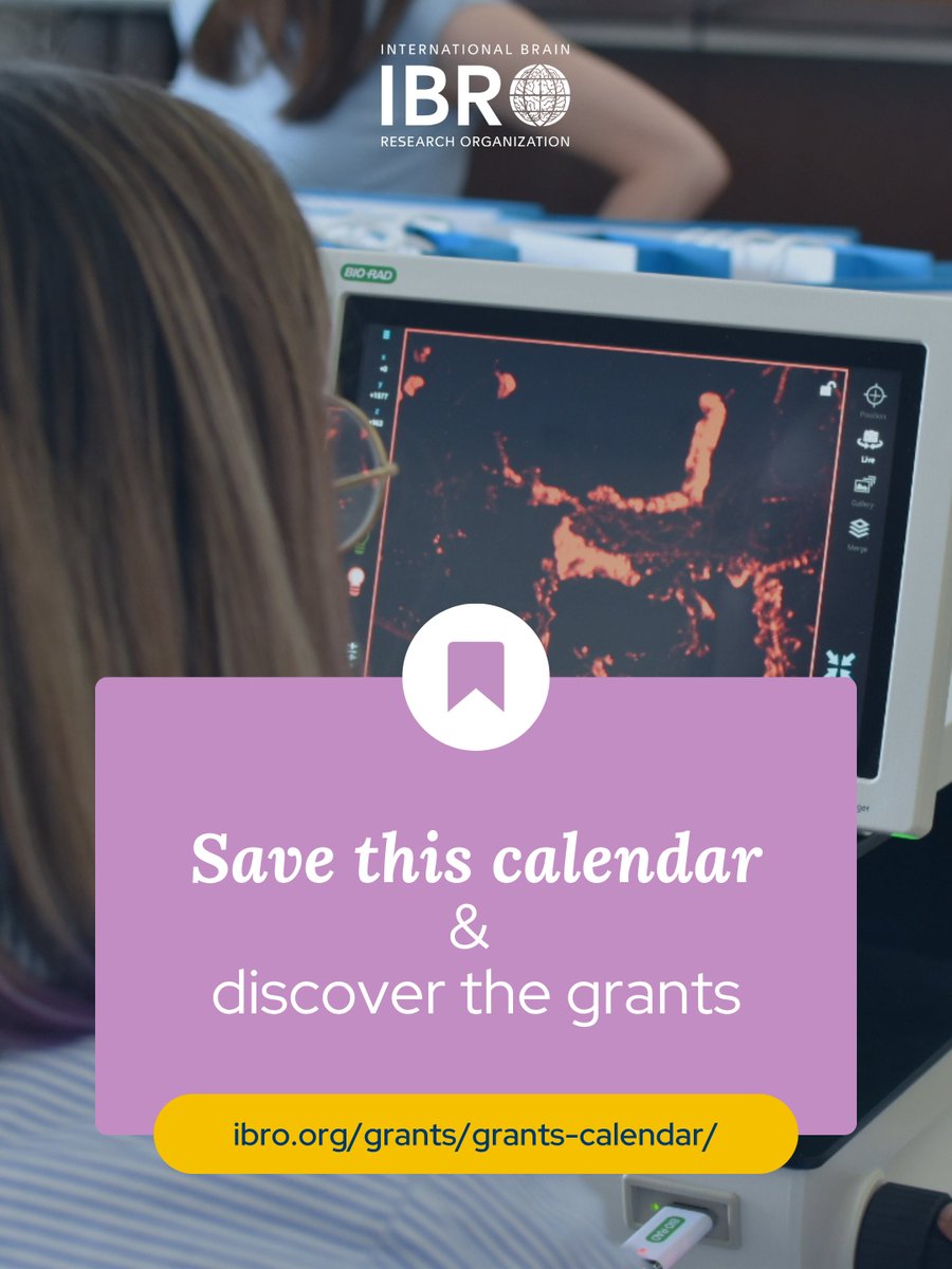IBROorg's tweet image. 📢 Multiple IBRO #grants are open this May, supporting you in:
• upskilling yourself
• attending a conference
• organizing a conference event (only open for certain #IBROMembers)
• or building a neuroscience #training program

🔗 Discover the calls: ibro.org/grants/grants-…