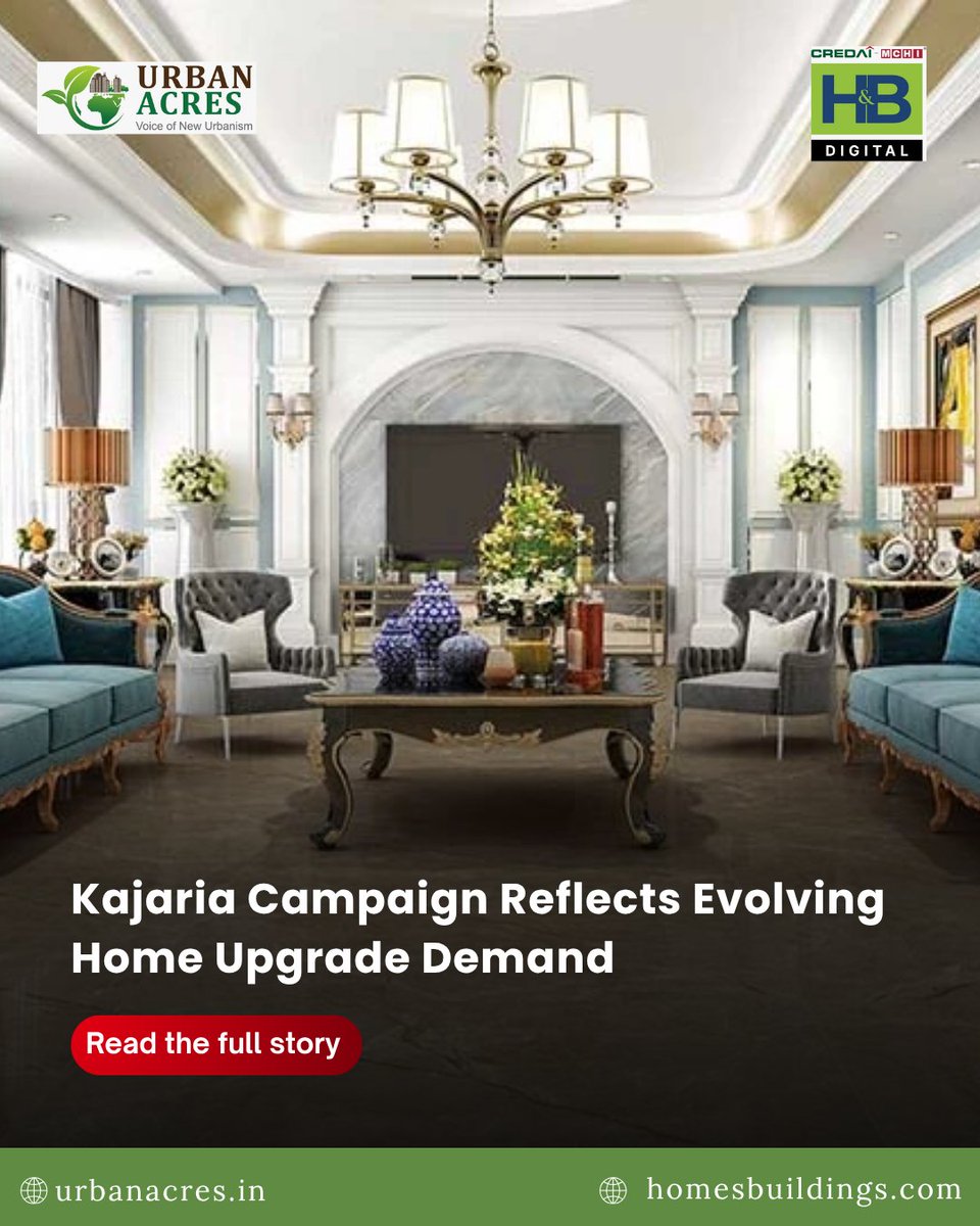 HandB_magazine's tweet image. Kajaria Ceramics’ latest campaign highlights changing consumer aspirations, showing how branding, urbanisation, and rising home upgrade demand are reshaping India’s interiors market.

Read more : homesbuildings.com/kajaria-tiles-…

#KajariaCeramics #Kajaria #Ceramics #Tiles #Interiors