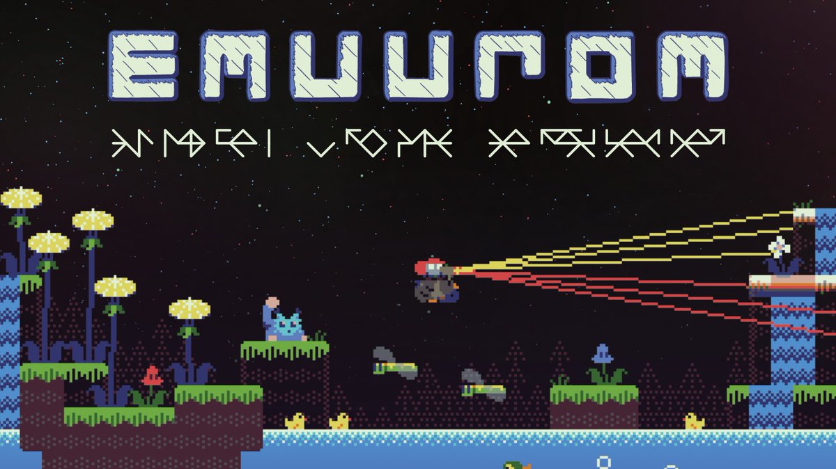 CoyoteTimePub's tweet photo. EMUUROM is a nonviolent creature-scanning metroidvania. Made for TIC-80 fantasy console.