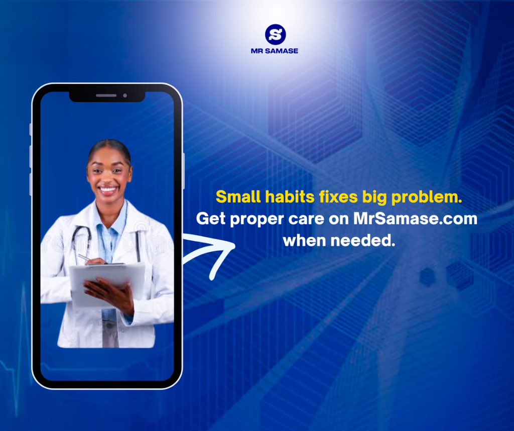 mrsamase's tweet image. Small daily habits can make a real difference in how you feel and function.

At Samase, we make it easier to access the care you need, when you need it.
Start small. Stay consistent. Take care of yourself.

#Wellness #HealthyHabits #SelfCare #Productivity #Samase #HealthMatters