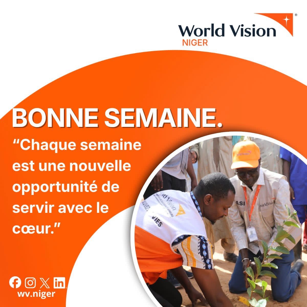 WorldVisionNe's tweet photo. Nouvelle semaine, nouvelles opportunités.
Ensemble, continuons à agir pour le bien-être des enfants et des communautés​

 #BonneSemaine #WorldVisionNiger https://t.co/vVLewgtGWQ