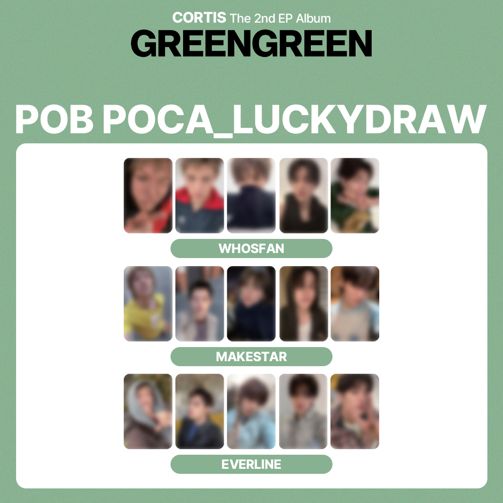 Pop_Kshop's tweet photo. ✨CORTIS The 2nd EP Album ' GREENGREEN ' LUCKYDRAW POB PHOTOCARD✨

✅1 SET = $ 45.00
WHOSFAN / MAKESTAR / EVERLINE

✨ONLY PHOTOCARD (NO ALBUM)
✨5 ALL MEMBER PHOTOCARD (No Duplicate)

⏰Selling Period : Until 2026.05.17 1PM (KST).
⛴️WW Shipping (K-packet)😊
⛴️Shipping fee : $ 3~ (vary by country)

✨Available at our store
👉https://t.co/MtXzgqq0Km

🏷 POB 예약판매 예판 PHOTOCARD POCA 포토카드 포카 YANGDO 양도 미공포 럭키드로우 럭드 코르티스 마틴 MARTIN 제임�� JAMES 주훈 JUHOON 성현 SEONGHYEON 건호 KEONHO 후즈팬 메이크스타 에버라인