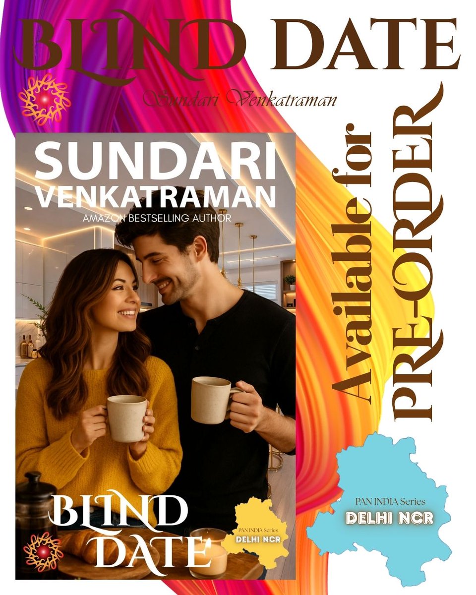 sundarivenkat's tweet photo. Kindle Book available for PRE-ORDER
Releasing on June 8, 2026
Book No. 80: BLIND DATE: PAN INDIA Series: DELHI NCR
Pre-order here: https://t.co/kno8cYQqDW
#BlindDate #Romance #SundariVenkatraman #AmazonKindle #PreOrder #PanIndiaSeries #DelhiNCR #ContemporaryRomance #onlyonamazon https://t.co/giJo2KAK2T
