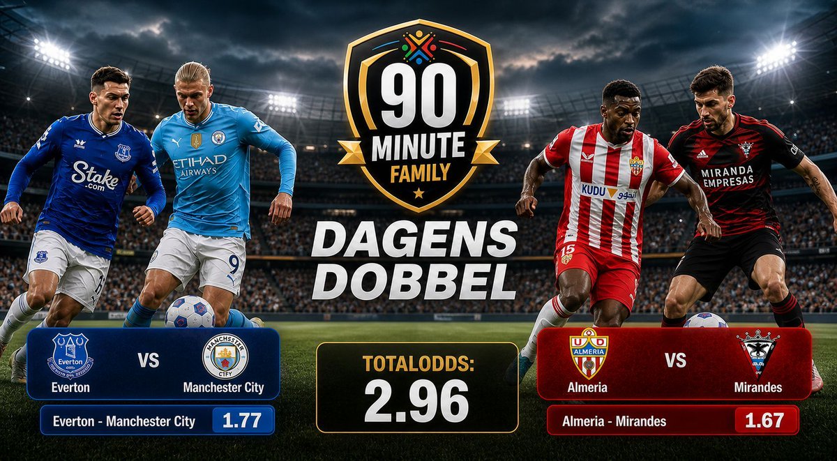 Dagens dobbel 🎯

Vi tror ikke mandagen trenger å være blå, og lanserer derfor vår daglige dobbel. 

Har du funnet noe spillbart i dag? Del gjerne med oss andre 🥳

90minutefamily.com/oddstips/