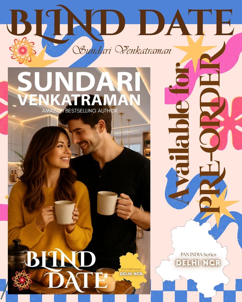 sundarivenkat's tweet photo. Kindle Book available for PRE-ORDER
Releasing on June 8, 2026
Book No. 80: BLIND DATE: PAN INDIA Series: DELHI NCR
Pre-order here: https://t.co/kno8cYQqDW
#BlindDate #Romance #SundariVenkatraman #AmazonKindle #PreOrder #PanIndiaSeries #DelhiNCR #ContemporaryRomance #onlyonamazon https://t.co/F6XjzfLS6b