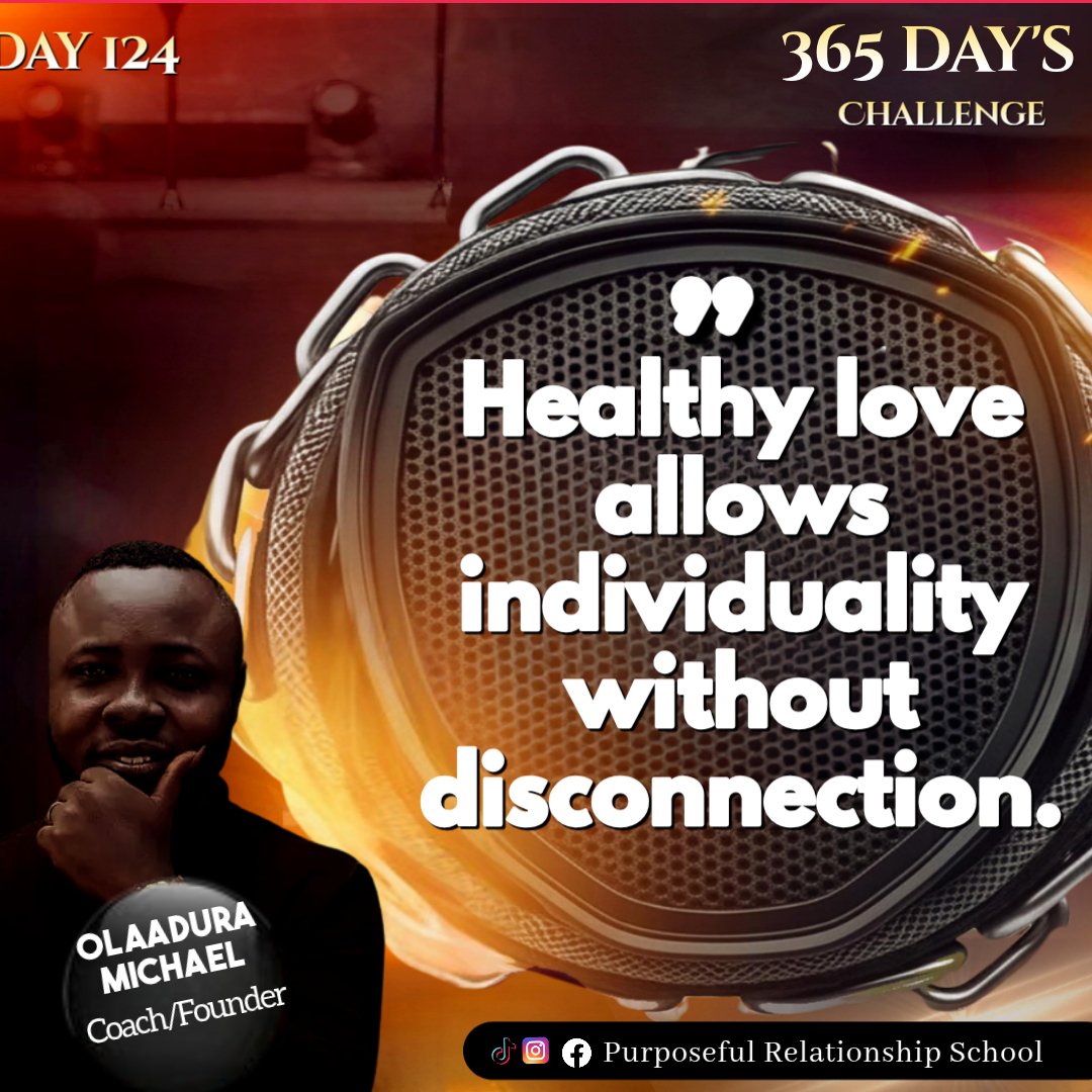 olaadura4christ's tweet image. Day 124
Healthy love allows individuality without disconnection.

Be yourself and still stay connected. 👇

#RelationshipTwitter #LoveTalk #HealthyRelationships #Individuality #RealTalk #Growth