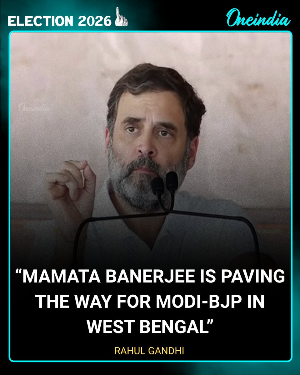 Oneindia's tweet image. Rahul Gandhi Targets Mamata Banerjee

#RahulGandhi #PoliticsToday #WestBengalElections #OneIndia #Election2026 #electionwithoneindia