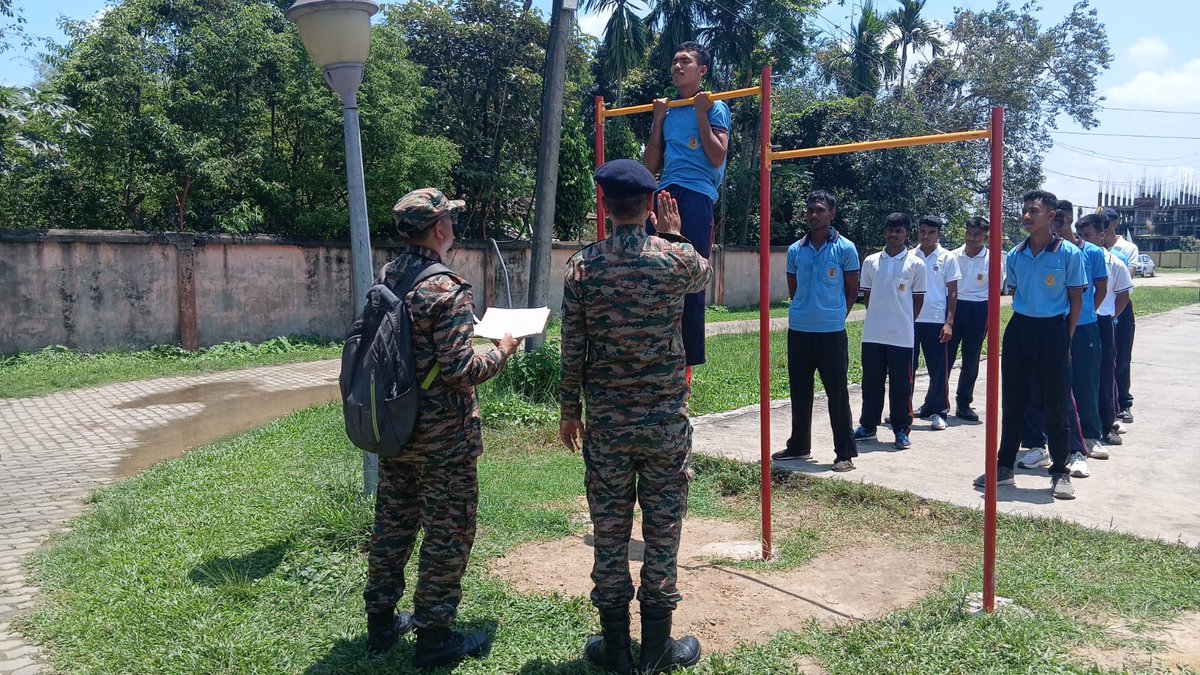 JorhatNcc's tweet photo. Selection of Cdts for Mtn Courses

9 Assam Bn NCC of Jorhat Gp conducted selection trials on 04 May 26 for Basic Mountaineering, Sports Climbing and Courses Ser No 60(M), Sports Special Adventure Courses at NCC Academy, Jorhat.

30 cdts of NCC Gp Jorhat underwent the trials 
#NCC
#MountaineeringCourses
#NCCNERDte 
#NCCGpJorhat