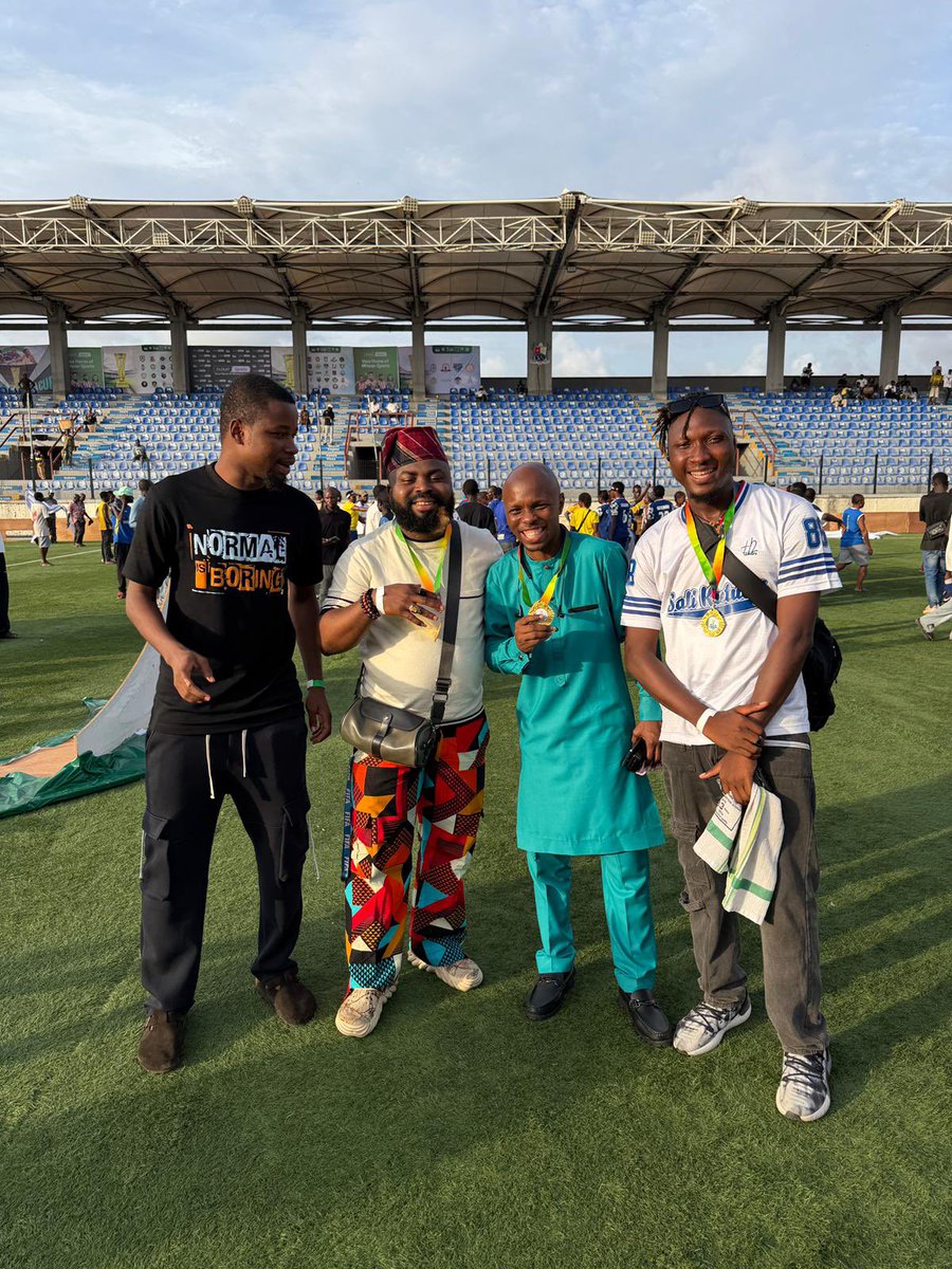 thxhilariousope's tweet photo. Yesterday was a blast. Congratulations @IkoroduCityFC. Shout out to my brothers @Mr_Teejayyy and @olajiire101 for coming through❤️🤗. See as my Ogas dey happy with their medals @PoojaMedia @QualityQuadry 
#3xLagosFACupWinner https://t.co/36QAwF3BFx
