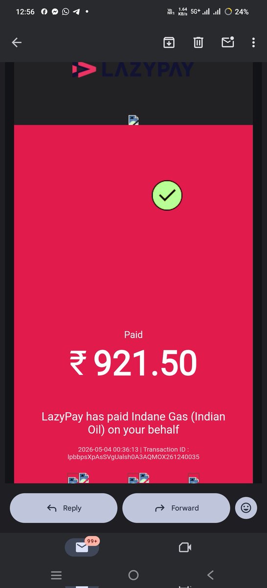 Som__Rajput's tweet photo. I mistakenly made an LPG payment of Rs 921.50 via LazyPay for an Indane Gas connection that does not belong to me. Transaction ID IpbbpsXpAsSVgUaIsh0A3AQMOX261240035  4May26
Request immediate cancellation refund and no charges a/c👏resolve urgently.
@Lazy_Pay @panipatDO https://t.co/i0FDhSNE4T