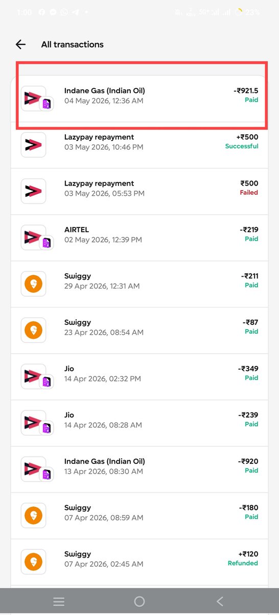 Som__Rajput's tweet photo. I mistakenly made an LPG payment of Rs 921.50 via LazyPay for an Indane Gas connection that does not belong to me. Transaction ID IpbbpsXpAsSVgUaIsh0A3AQMOX261240035  4May26
Request immediate cancellation refund and no charges a/c👏resolve urgently.
@Lazy_Pay @panipatDO https://t.co/i0FDhSNE4T