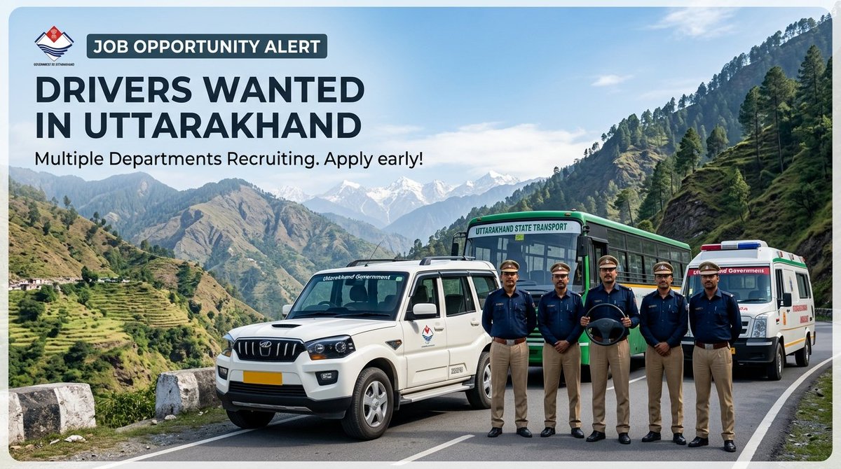 Ajaypratap_98's tweet image. Job opportunity alert in Uttarakhand  Recruitment announced for driver posts across multiple departments opening new employment doors for eligible candidates and strengthening public service operations. Apply early and grab the opportunity
#Employment #GovtJobs @UKSSSC @UKGovt
