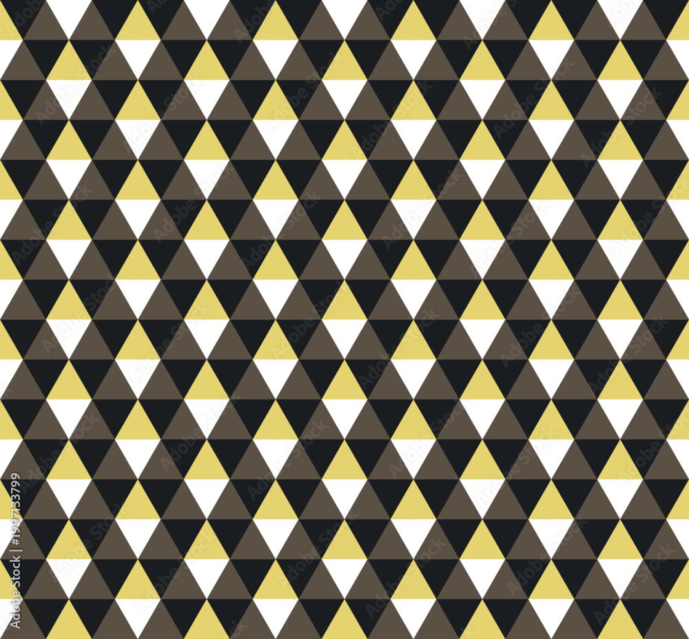 yurrey_p's tweet photo. Seamless triangle mosaic pattern with optical illusion effect. Abstract geometric vector background in retro colors for textile, wallpaper and packaging design. #ImageStock | #AdobeStock https://t.co/tNs5svZ9wT https://t.co/JRR6yTT9F4