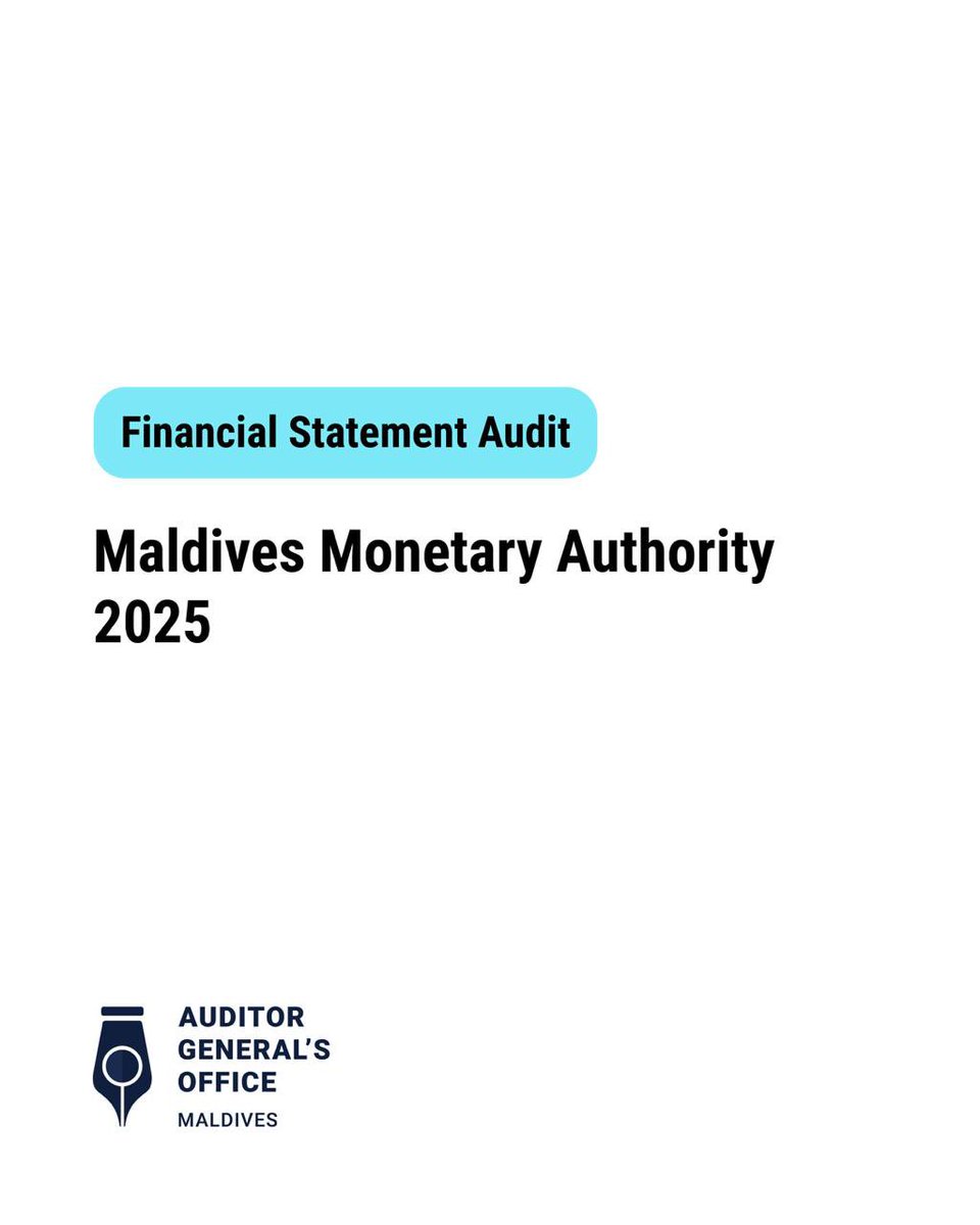 AuditMV's tweet photo. Maldives Monetary Authority 2025 - Financial Statement Audit

https://t.co/NytP2VulVe https://t.co/MCHWdErY16