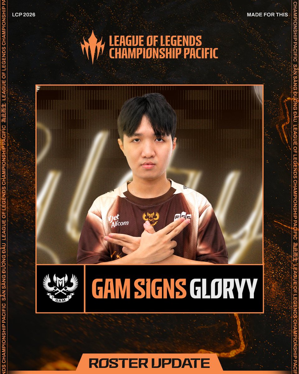 lolpacificen's tweet image. #ICYMI: Gloryy has joined @GAMesportsVN!