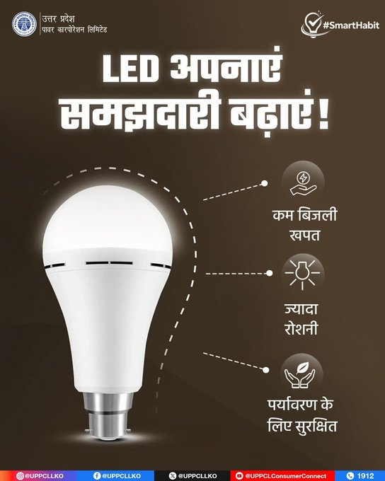 puvvnlgorakhpur's tweet image. पुराने बल्ब को कहें अलविदा !
आज ही LED अपनाएं और बचत शुरू करें।
#SaveEnergy #UPPCL
@aksharmaBharat
@ChairmanUppcl
@UPPCLLKO
@PuVVNLHQ