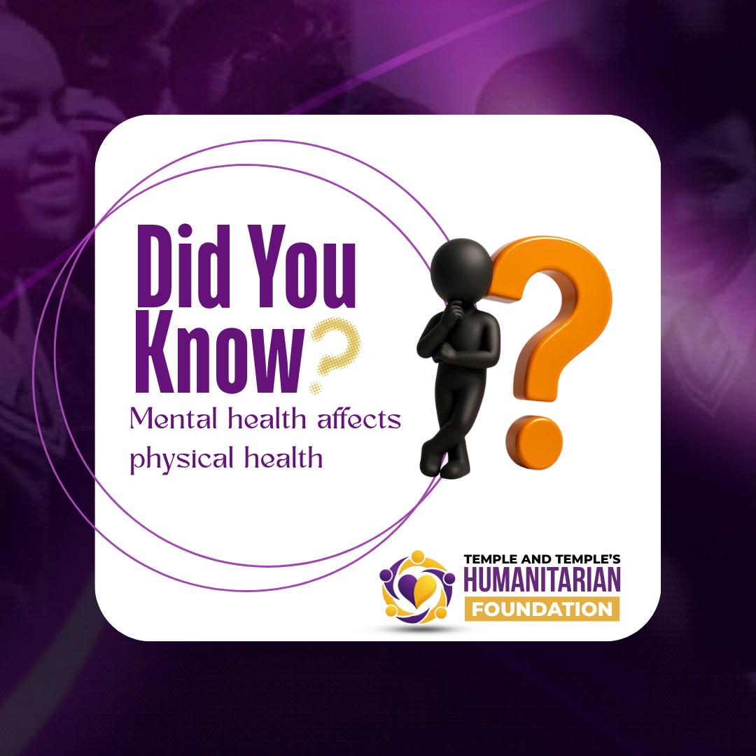 tthfoundations's tweet image. Mental health affects physical health 💜
Take care of your mind, take care of your body.

#MentalHealthAwareness #Wellbeing #HealthyLiving #TTHFImpact