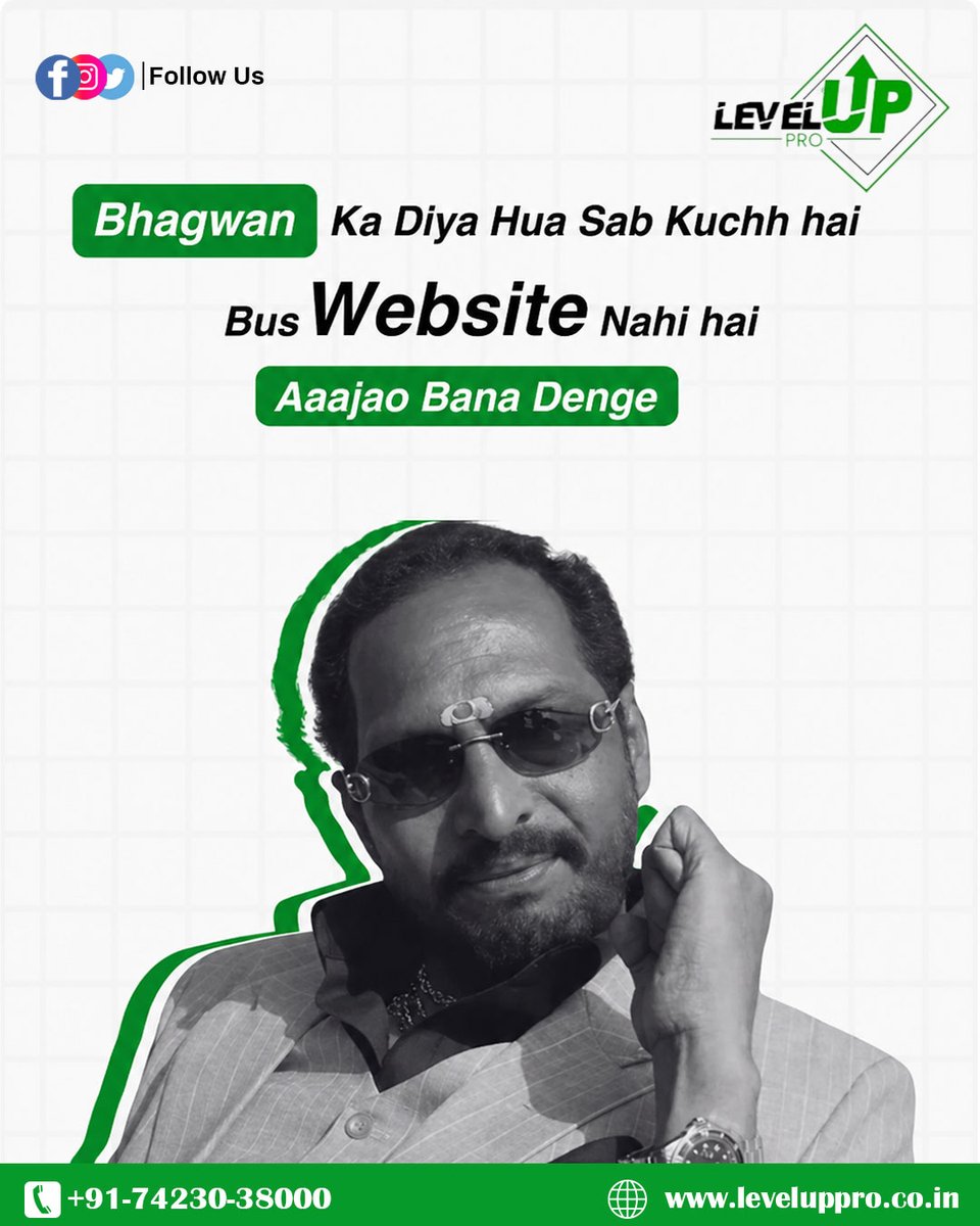 leveluppro01's tweet image. 😄 Sab Kuch Hai… Bas Website Nahi Hai?
No worries! LevelUp Pro is here to build your perfect website 🚀
From design to performance — we create websites that grow your business online.
Aajao… Website bana dete hain!
📞 +91-74230-38000
🌐 leveluppro.co.in
#WebsiteDesign